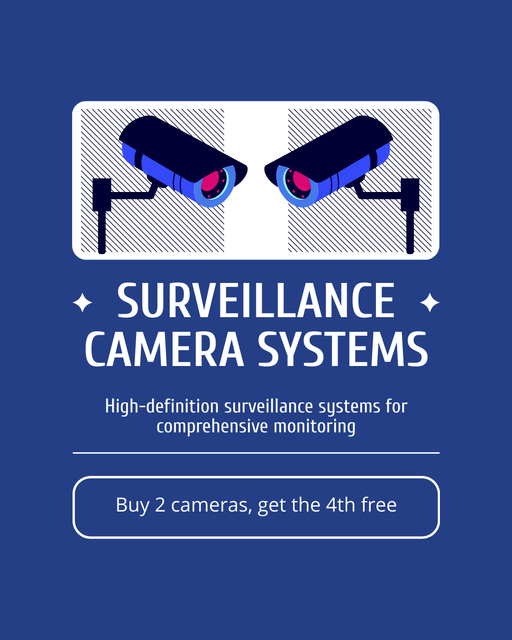 Discount on Professional Surveillance Cameras Instagram Post Vertical – шаблон для дизайну