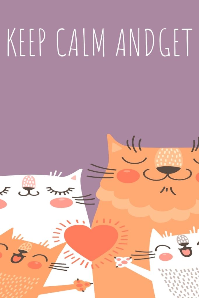 Designvorlage Adoption inspiration Funny Cat family für Tumblr