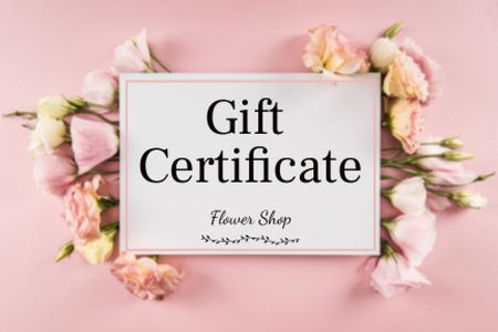 Flower Shop Services Offer Gift Certificate Tasarım Şablonu