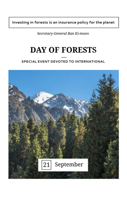 Plantilla de diseño de International Day Of Forests Event Scenic Mountains Invitation 5.5x8.5in 