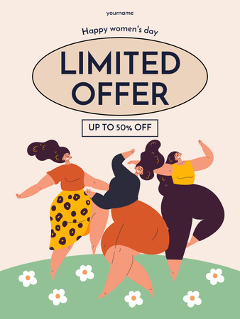Limited Offer with Discount on Women's Day Poster US Design Template
