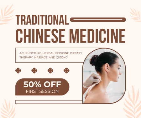 Platilla de diseño Traditional Chinese Medicine Session At Half Price Facebook