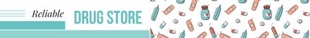 Drugstore Ad Assorted Pills and Capsules Leaderboard – шаблон для дизайну