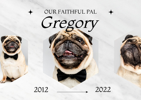 Card Faithful Pal dog dead Card Design Template