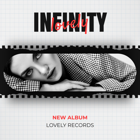 Varied Music Tracks Promotion with Beautiful Girl Album Cover – шаблон для дизайна