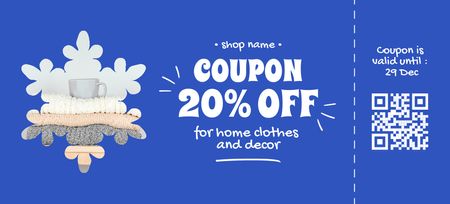 Winter Offer of Clothes and Decor Coupon 3.75x8.25in Design Template
