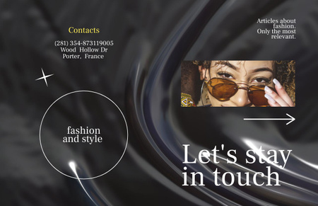 Young Woman in Stylish Sunglasses Brochure 11x17in Bi-fold Design Template