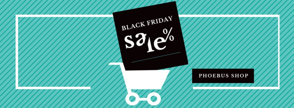 Black Friday Sale Shopping cart Facebook coverデザインテンプレート