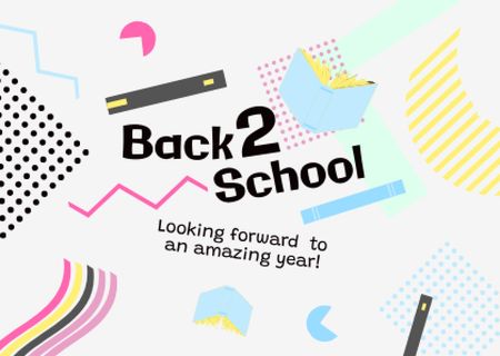 Ontwerpsjabloon van Card van Back to School Announcement