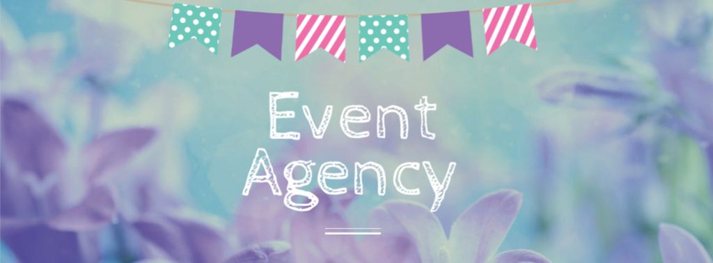 Event Agency Services Offer with Flowers Facebook cover Design Template