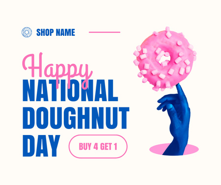 Platilla de diseño National Doughnut Day Greeting Facebook