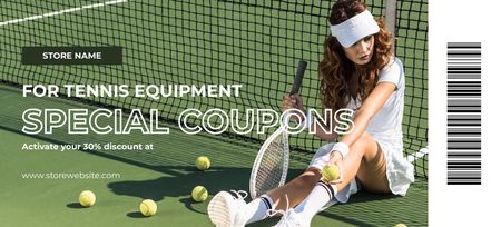 Low Price on Tennis Gear Coupon 3.75x8.25in Design Template