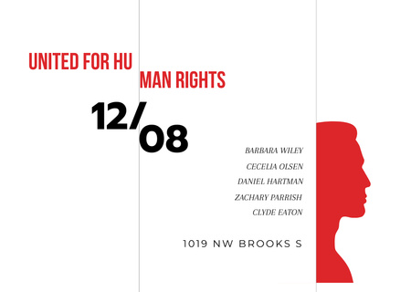 İnsan Haklarını Koruma Etkinliği Flyer A6 Horizontal Tasarım Şablonu