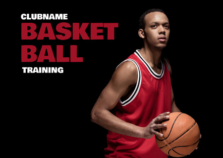 Modèle de visuel Annonce de cours d'entraînement de basket-ball - Postcard