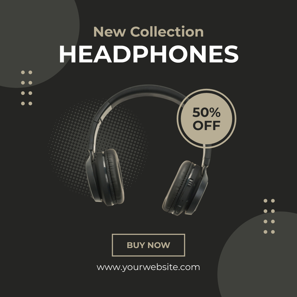 New Headphone Collection Announcement Instagram tervezősablon