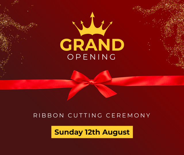 Modèle de visuel Grand Opening With Ribbon Cutting Ceremony Announcement - Facebook
