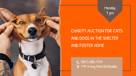 Charitativní aukce pro zvířata v útulku FB event cover Šablona návrhu