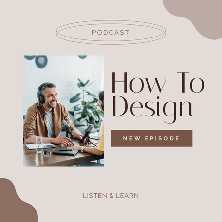 Podcast about Design Beige Instagram Design Template