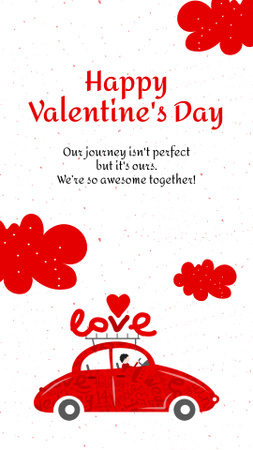 Perfect Valentine's Day Greeting With Red Car Instagram Story Design Template
