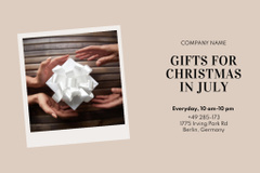 July Christmas Sale with People sharing Gifts