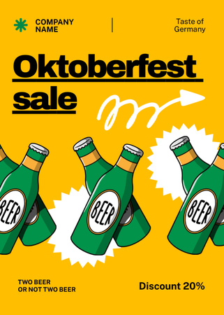 Plantilla de diseño de Celebración especial del Oktoberfest con oferta de venta de cerveza Flayer 