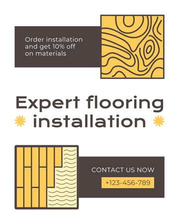 Flooring Installation Services with Illustration of Samples Instagram Post Vertical Design Template