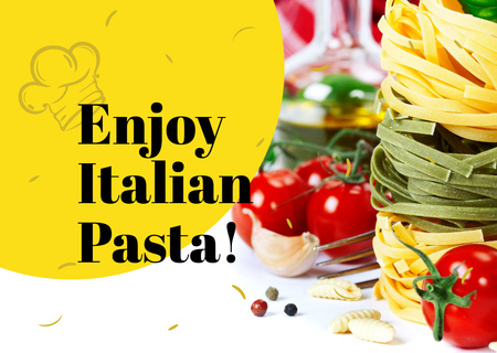 Italian pasta Dish Card Design Template