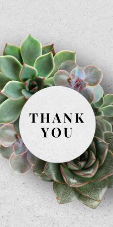 Szablon projektu Thank You card with Tropical Leaves Graphic