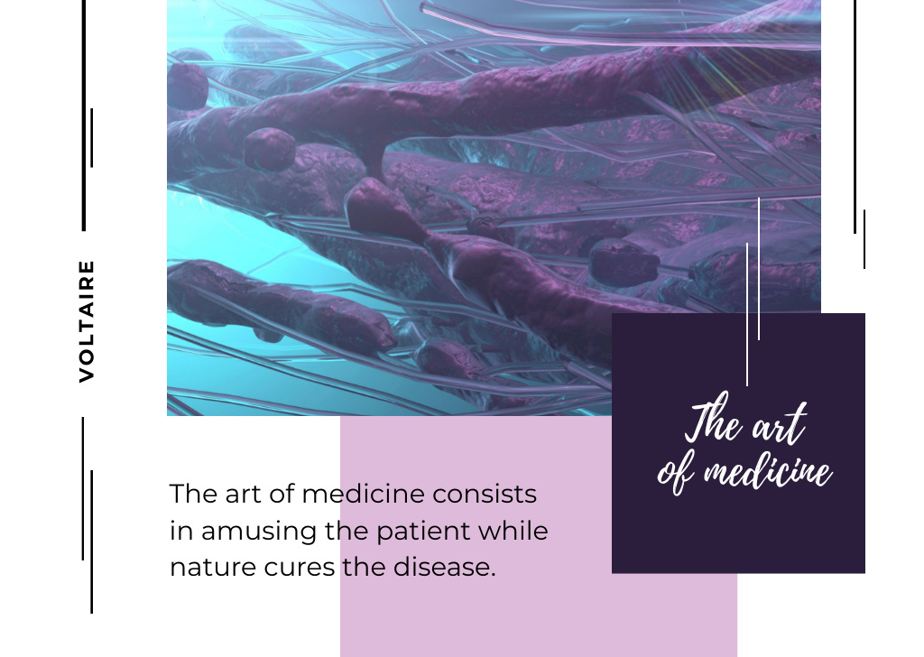 Microscopic Bacteria Cells in Purple Postcard – шаблон для дизайна