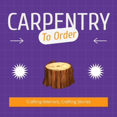 Contemporary Carpentry Service Offer With Slogan Animated Post Design Template