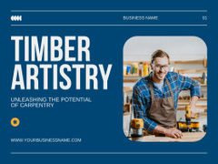 Timber Artistry Promotion on Blue
