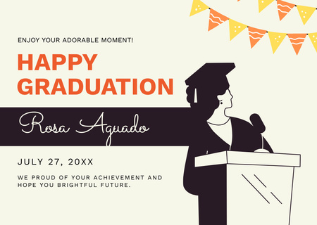 Platilla de diseño Graduation Announcement with Student Silhouette Card