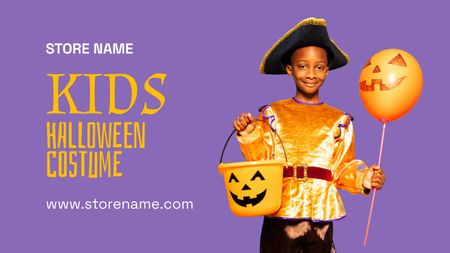 Kids Halloween Costumes Offer Label 3.5x2in Design Template