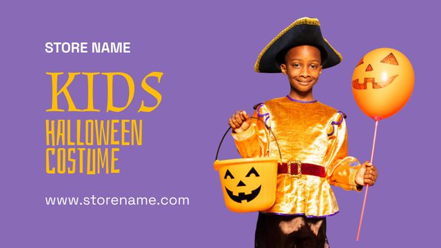 Kids Halloween Costumes Offer Label 3.5x2in – шаблон для дизайна