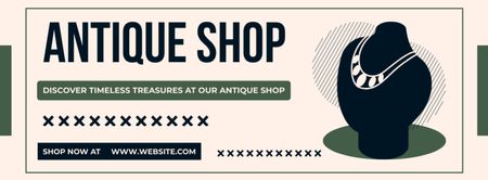 Sale of Old Jewelry in an Antique Store Facebook cover Design Template
