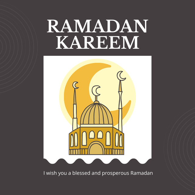 Ramadan Announcement with Mosque Instagramデザインテンプレート