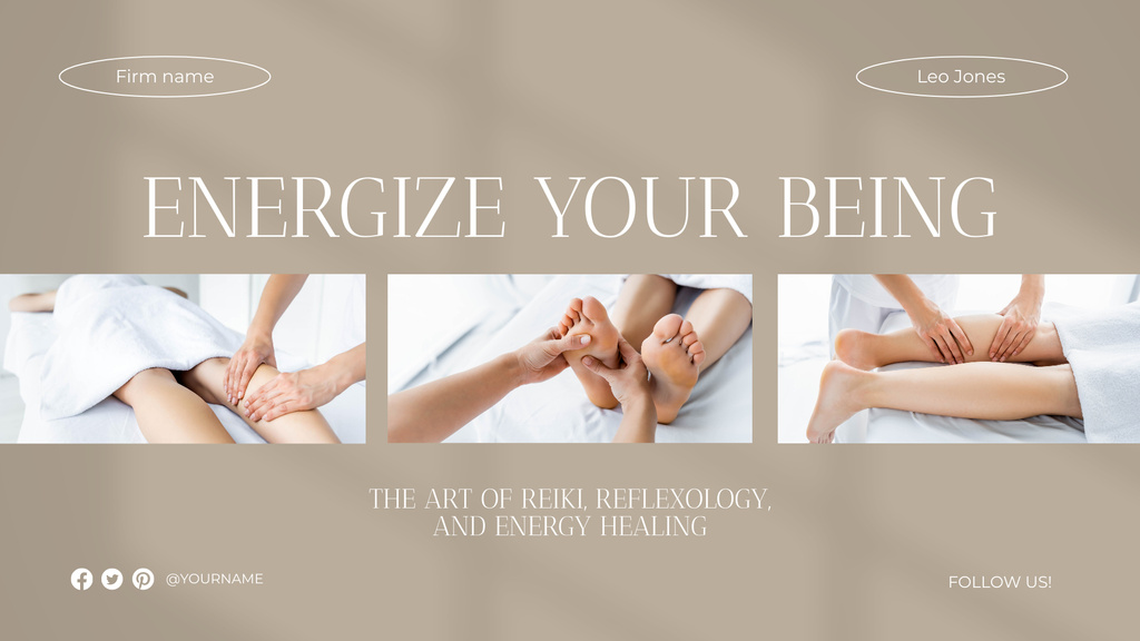Reflexology And Energy Healing Treatments Offer Presentation Wideデザインテンプレート