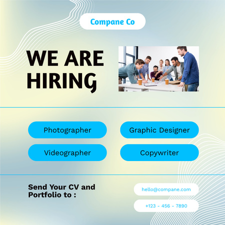 Vacancy Ad with Friendly Team Instagram Design Template