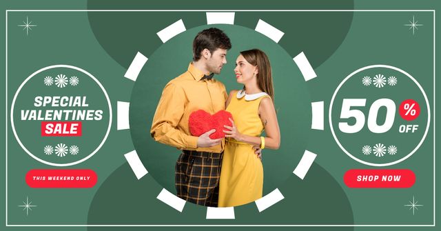 Platilla de diseño Enchanting Offers for Valentine's Day Facebook AD