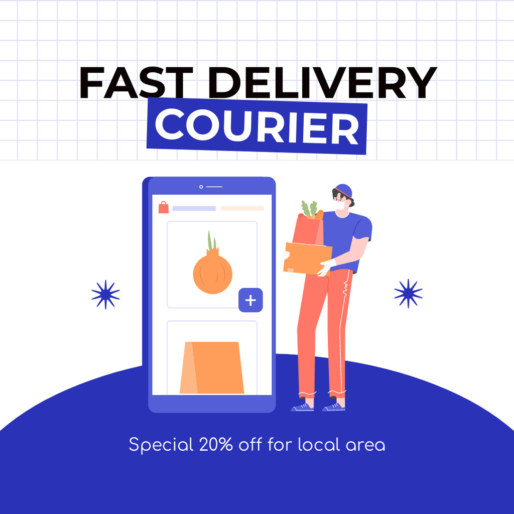 Food Delivery to Doorstep Instagram AD – шаблон для дизайну