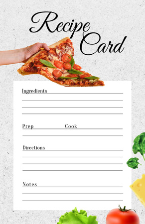 Pizza Cooking Notes Recipe Card Design Template