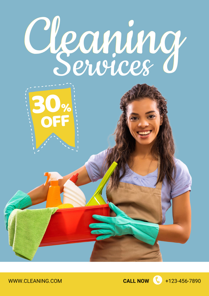 Platilla de diseño Certified Cleaning Service With Discounts Poster