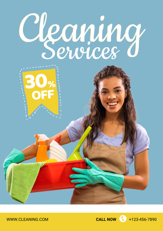 Modèle de visuel Certified Cleaning Service With Discounts - Poster