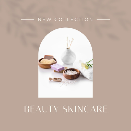 Skincare Products Offer with Cosmetic Jars Instagram Design Template