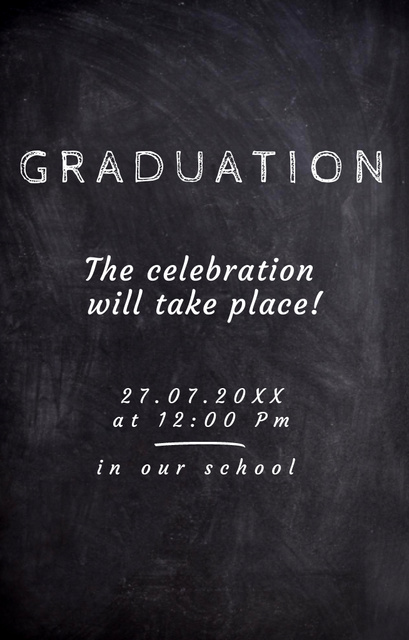 Graduation Celebration Announcement With Blackboard Invitation 4.6x7.2in Šablona návrhu