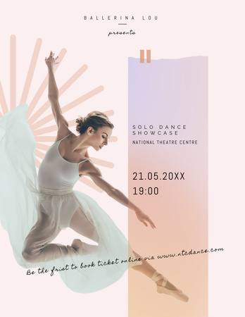 Solo Ballerina Dance Flyer 8.5x11in Design Template