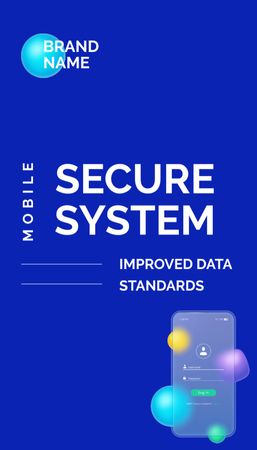Mobile Security App -mainonta Business Card US Vertical Design Template