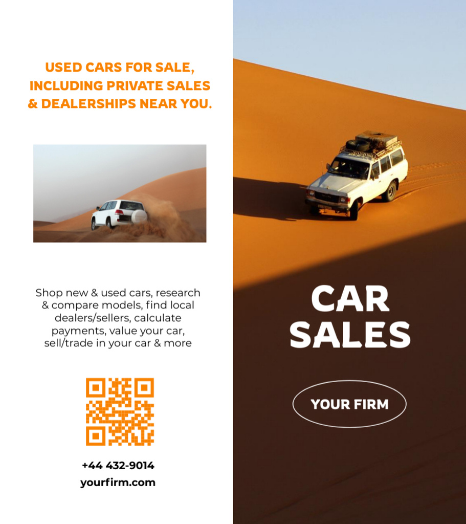 Ontwerpsjabloon van Brochure 9x8in Bi-fold van Best Car Sale Offer