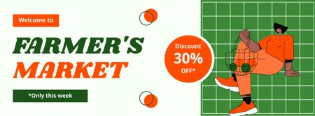 Get Your Discount at Farmer's Market Facebook cover Design Template