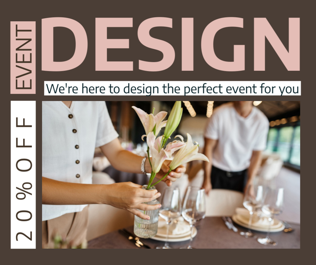 Designvorlage Design Services for Perfect Events für Facebook